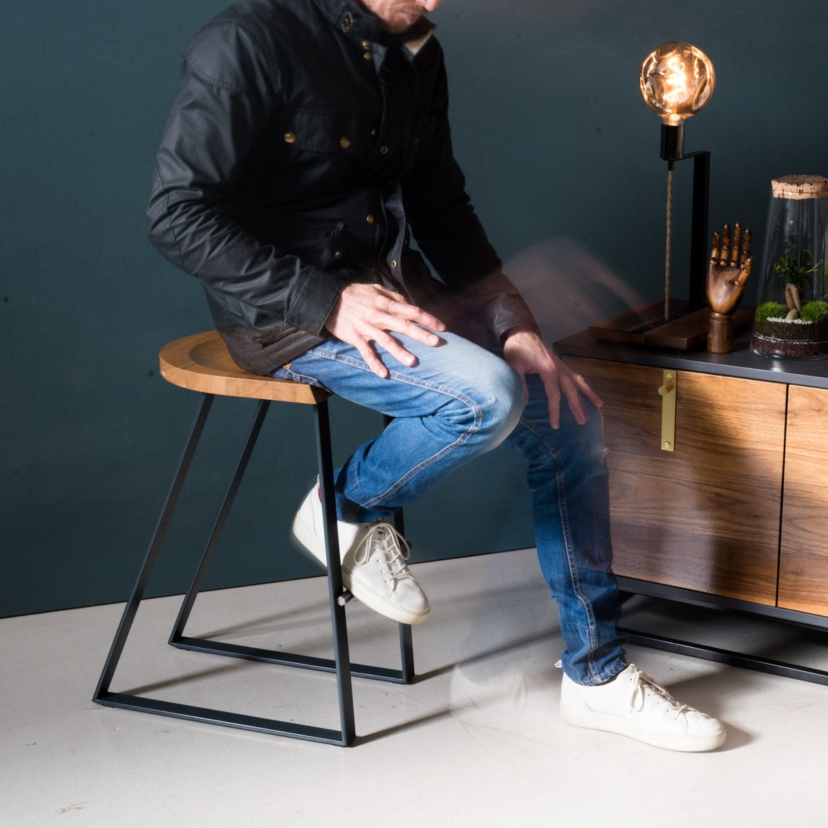 Oak counter stool