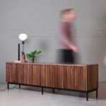 Fluted Storage Cabinet, Walnut