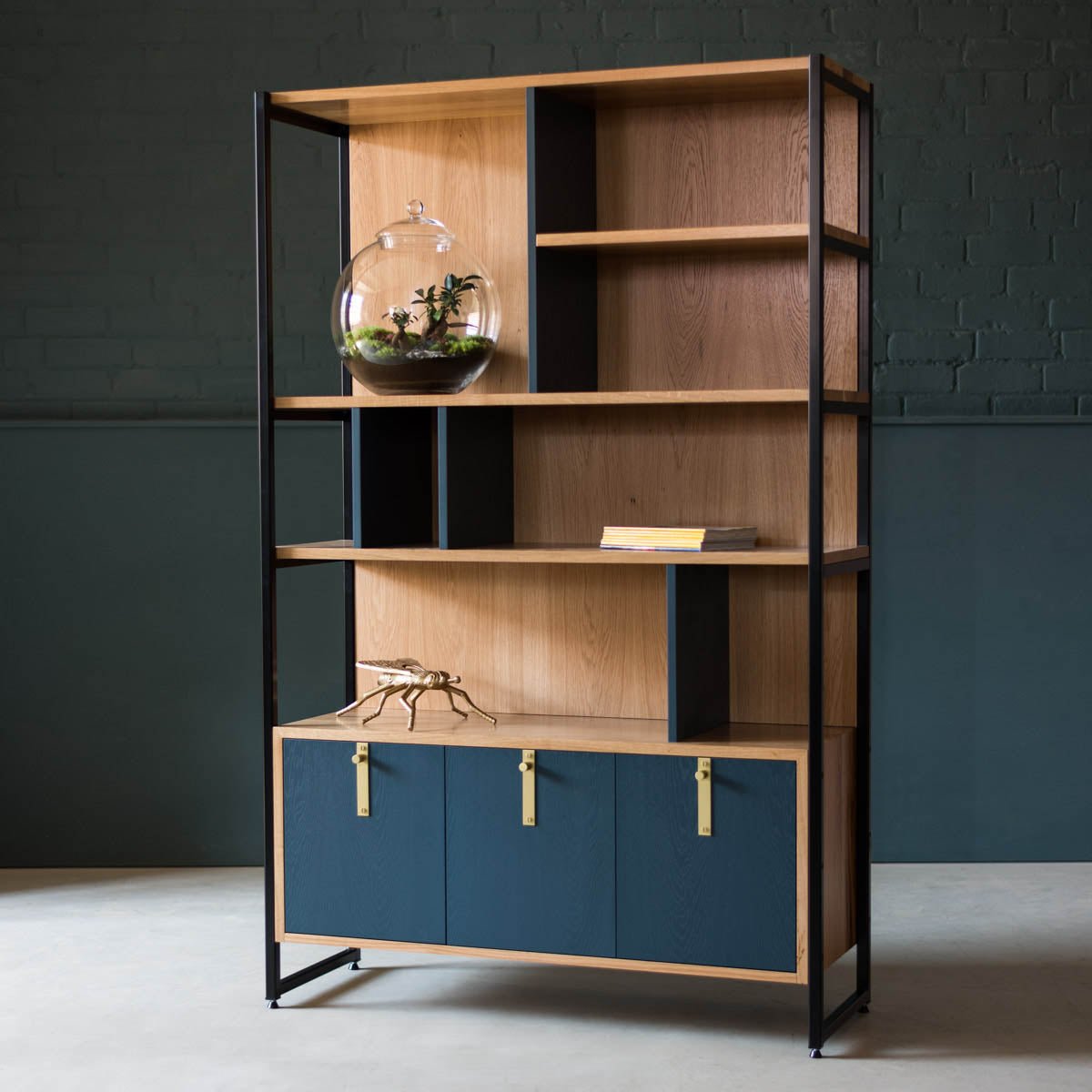 Oak shelving unit