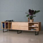 Oak Record Player Cabinet, Arte - Image 4